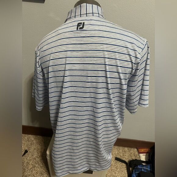 FootJoy Mens XL Twin Eagles Striped Short Sleeve Polo - Picture 4 of 8